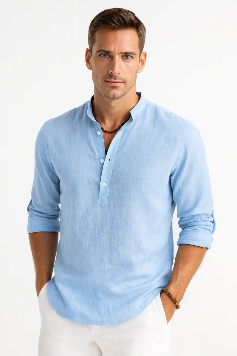 Nomads Linen Breeze – Camisa Premium Masculina Linho & Algodão