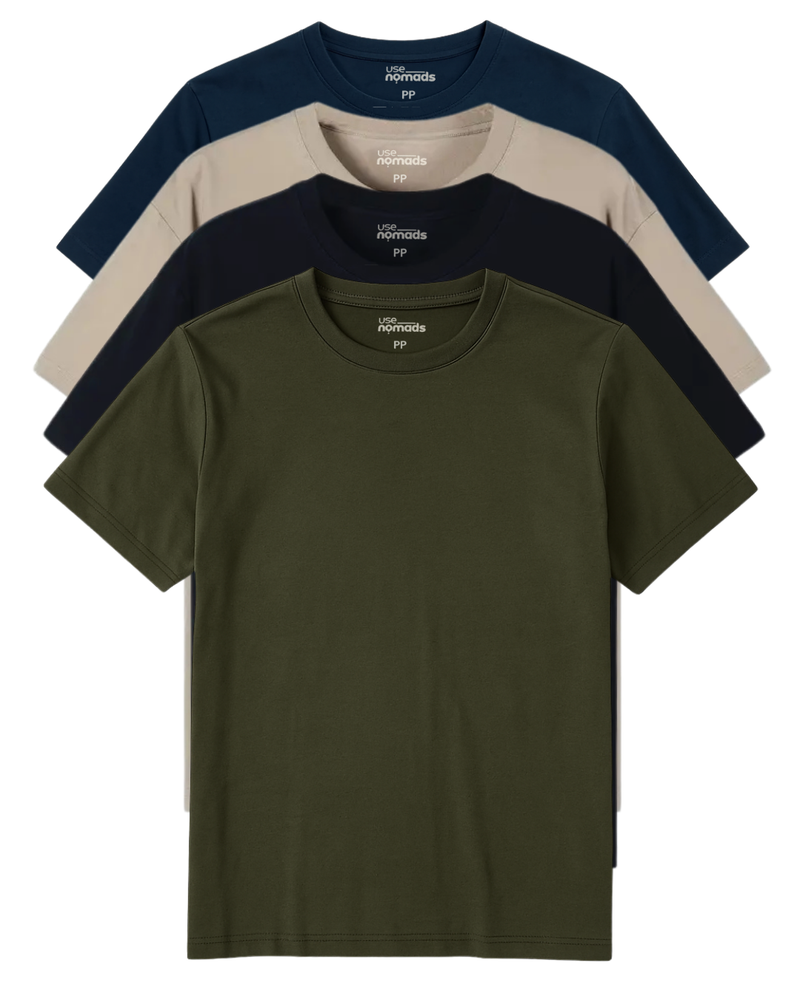 Kit 4 Camisetas Algodão Peruano