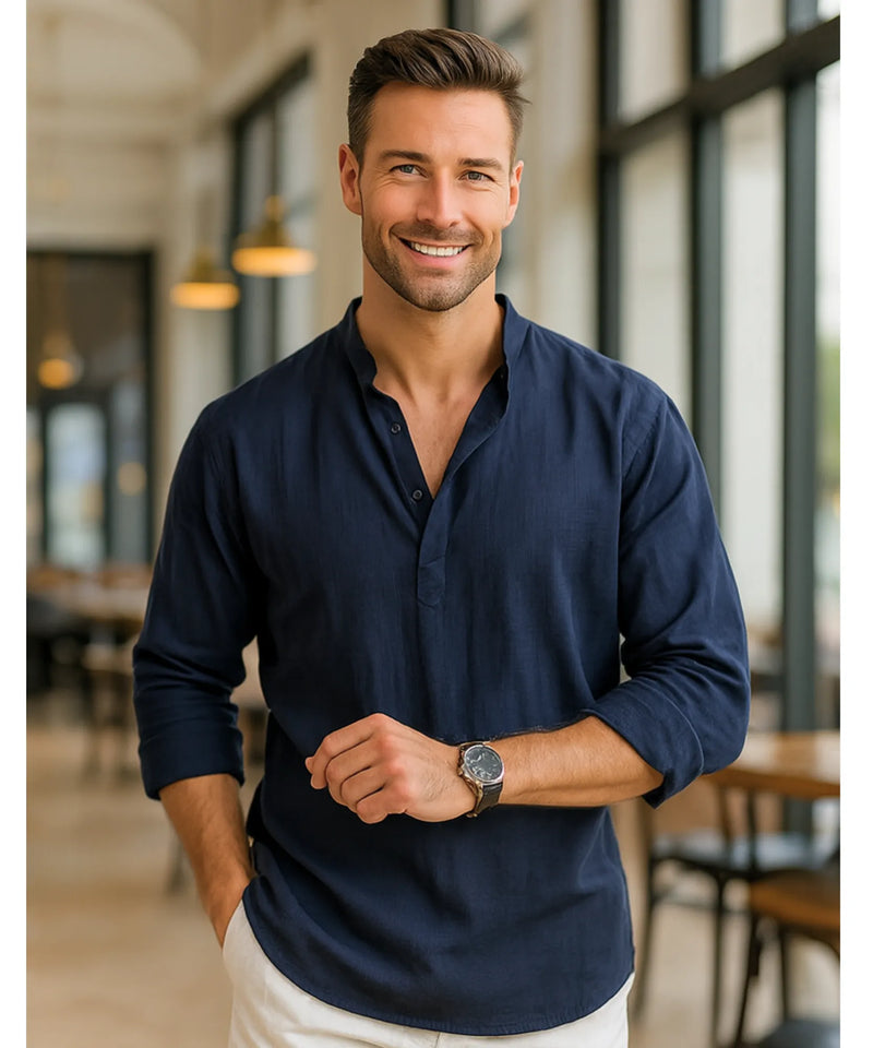 Nomads Linen Breeze – Camisa Premium Masculina Linho & Algodão