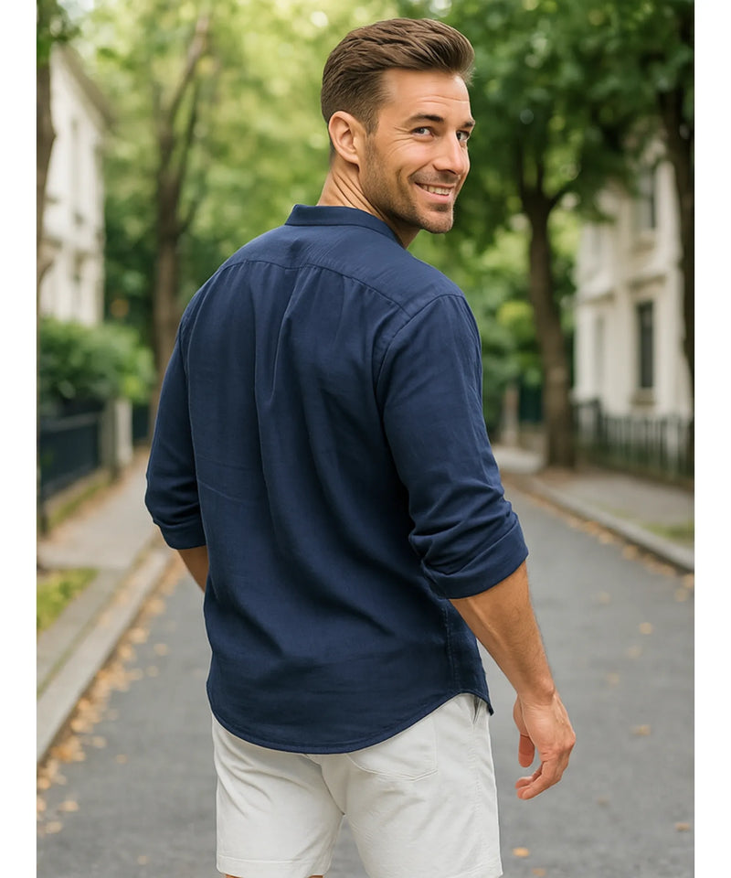 Nomads Linen Breeze – Camisa Premium Masculina Linho & Algodão