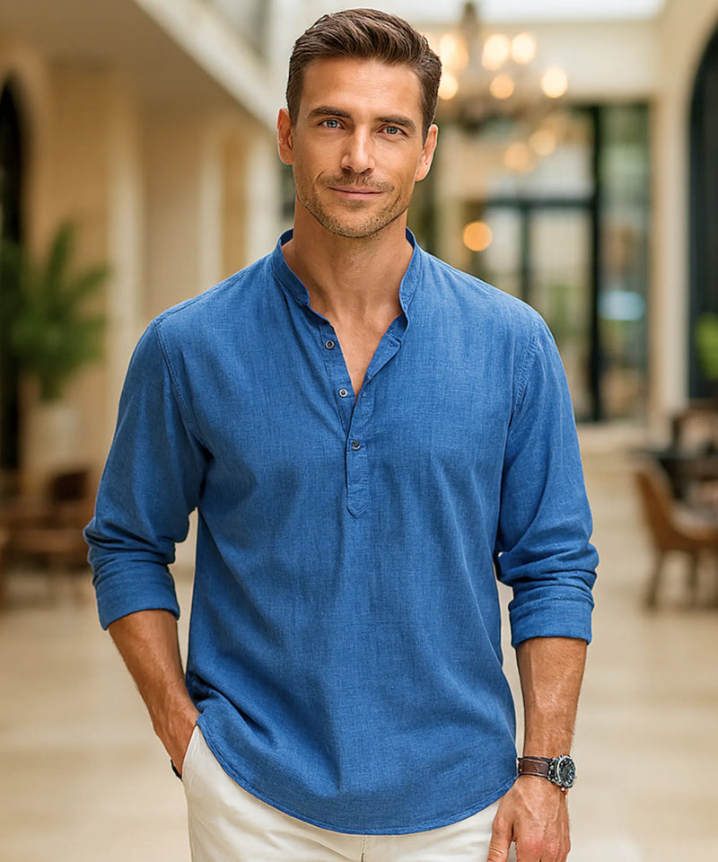 Nomads Linen Breeze – Camisa Premium Masculina Linho & Algodão
