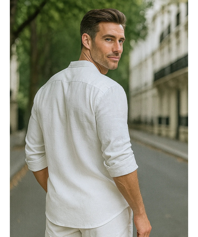 Nomads Linen Breeze – Camisa Premium Masculina Linho & Algodão