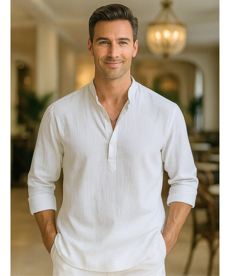 Nomads Linen Breeze – Camisa Premium Masculina Linho & Algodão