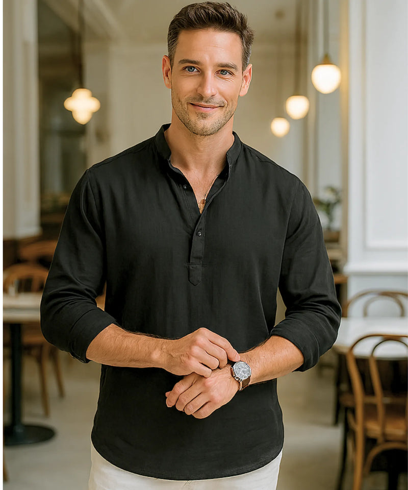 Nomads Linen Breeze – Camisa Premium Masculina Linho & Algodão